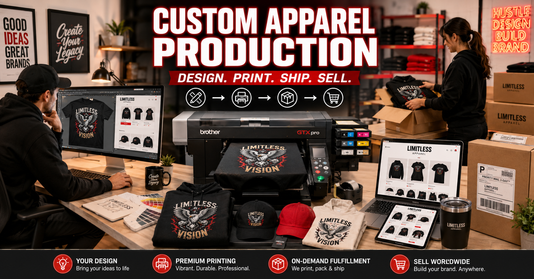Custom apparel production
