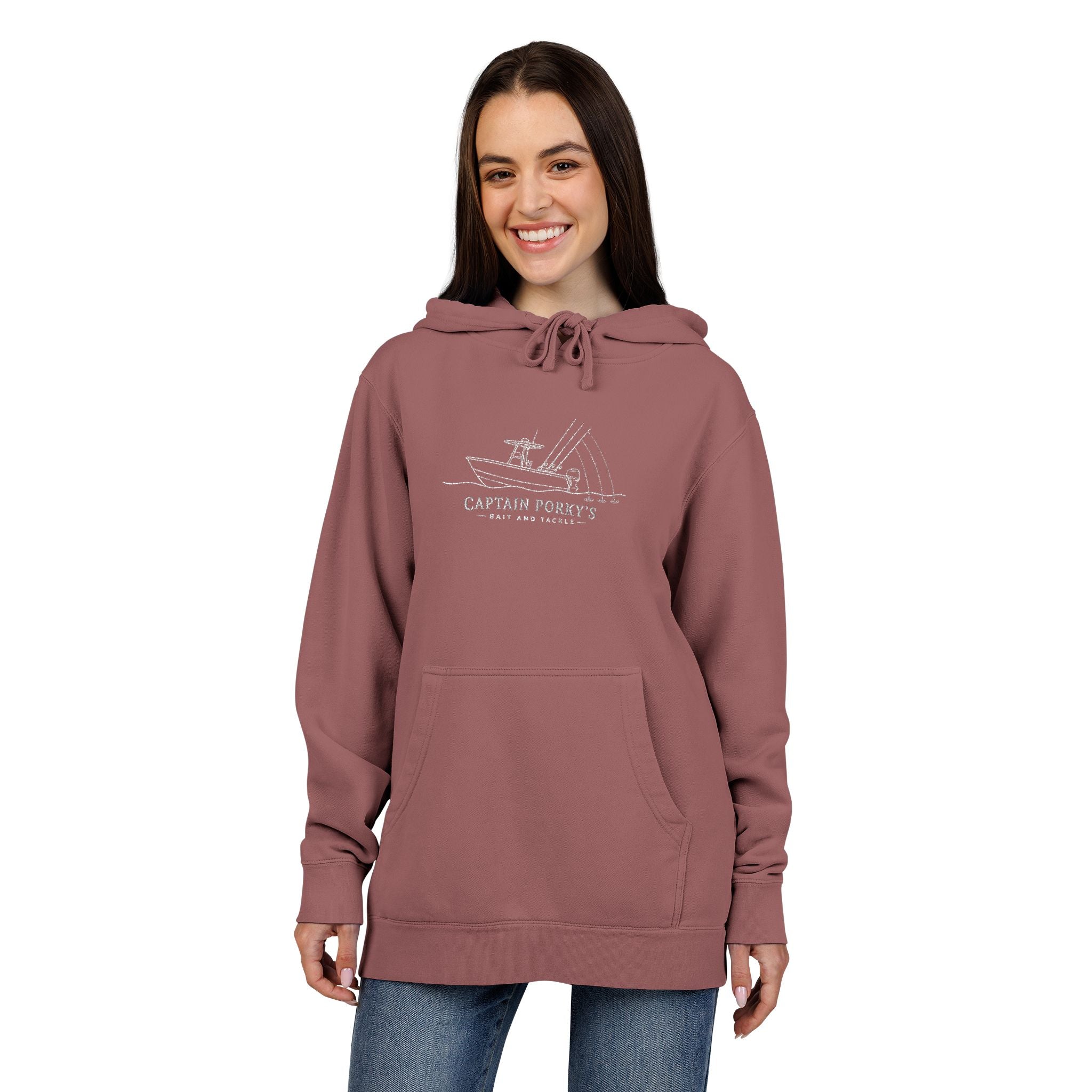 Captain Porky's Bait & Tackle Embroidered Boat Hoodie