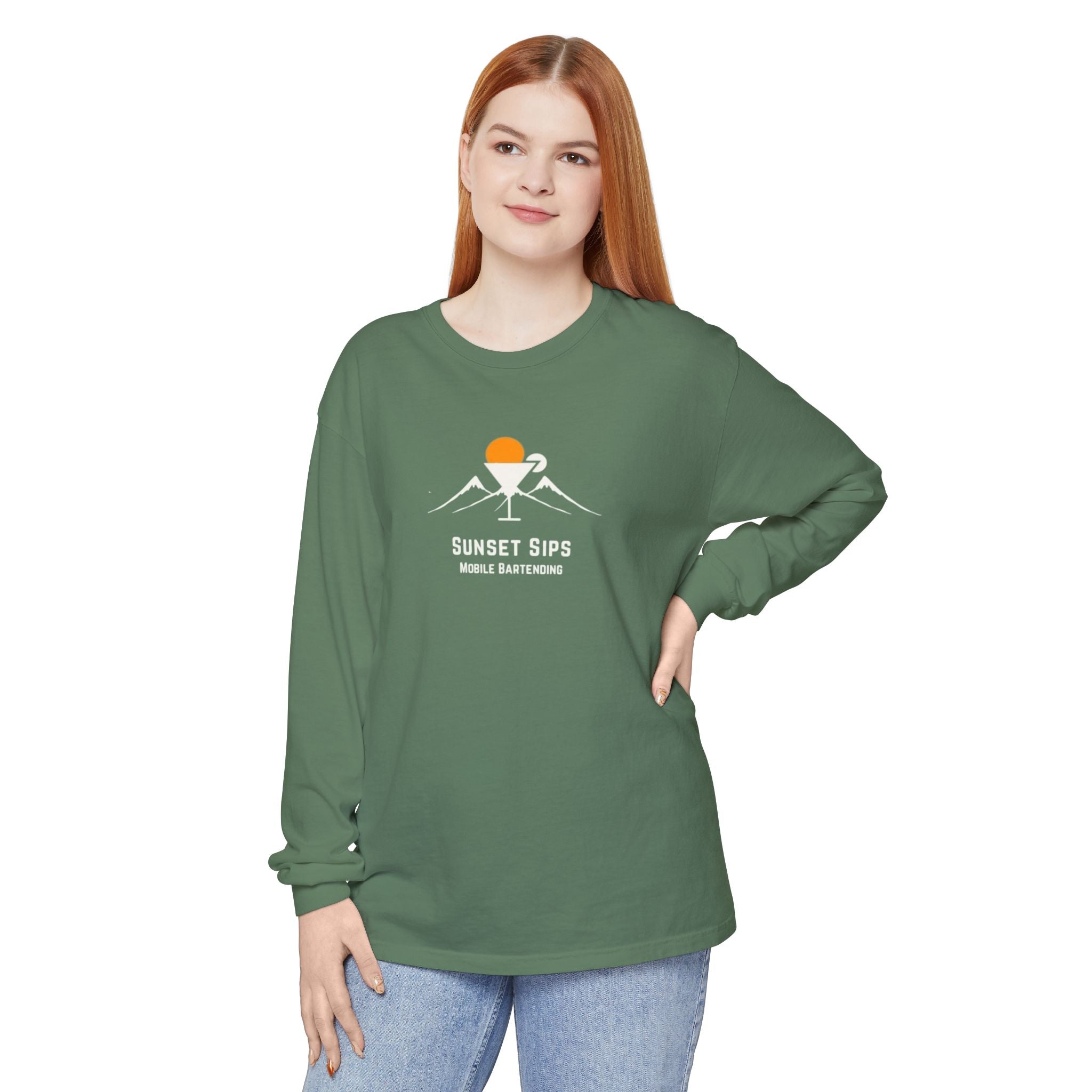 Sunset Sips Mobile Bartending Long Sleeve Tee
