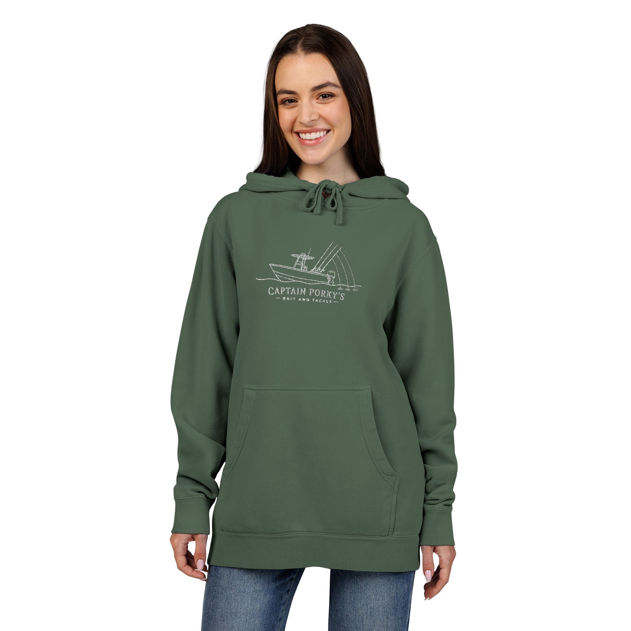 Captain Porky's Bait & Tackle Embroidered Boat Hoodie