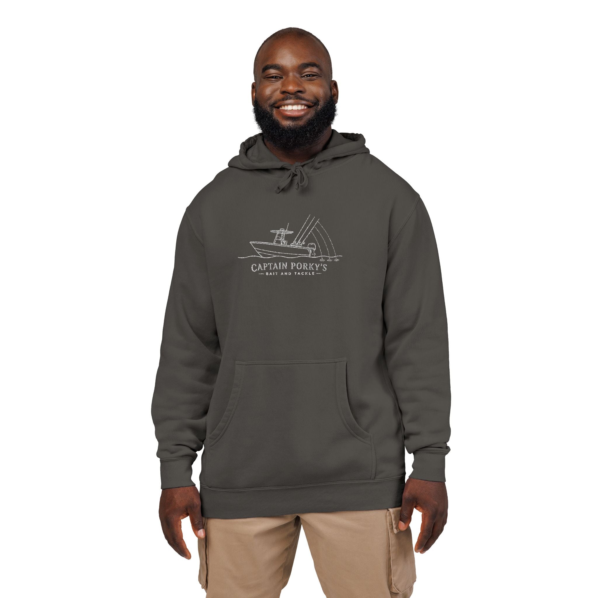 Captain Porky's Bait & Tackle Embroidered Boat Hoodie