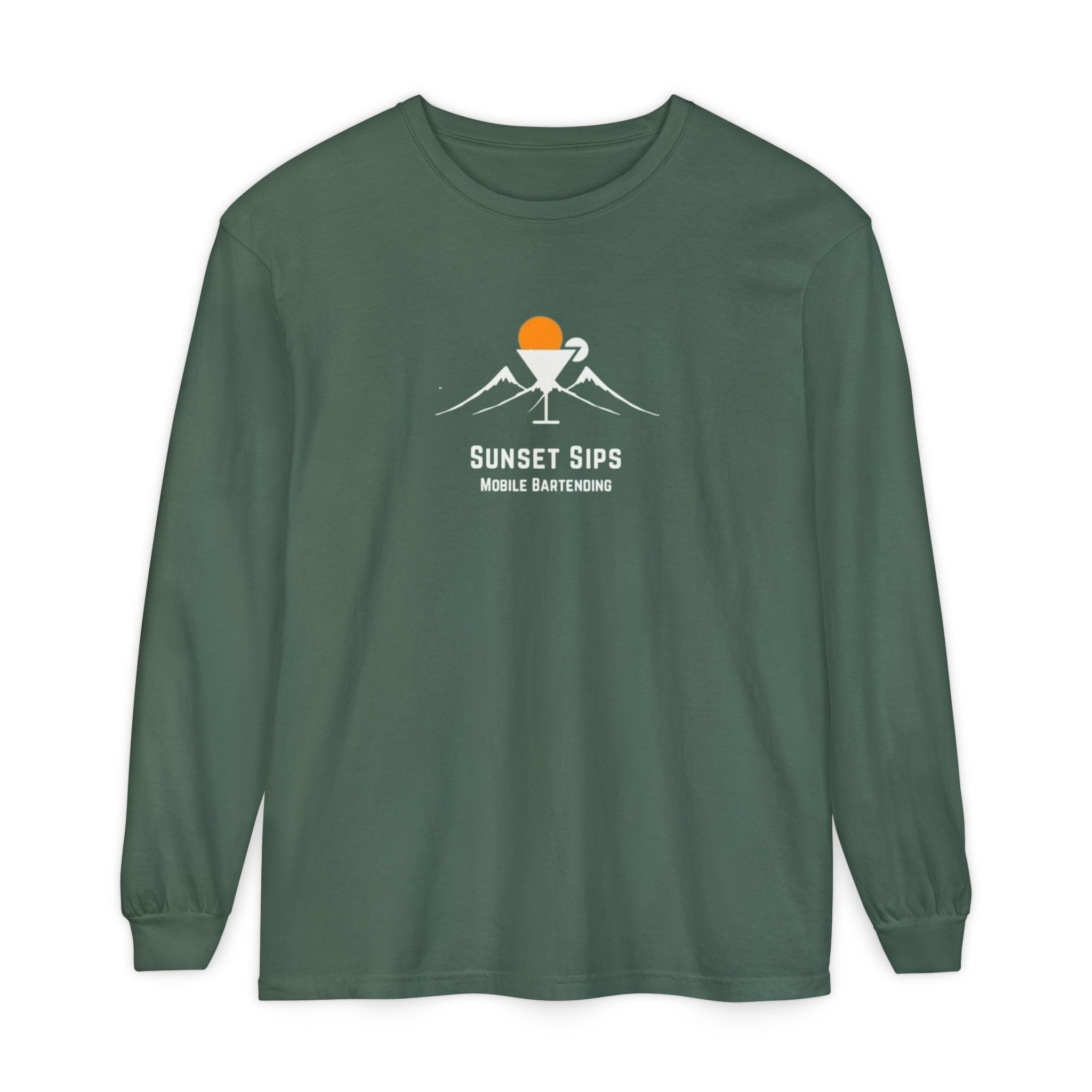 Sunset Sips Mobile Bartending Long Sleeve Tee