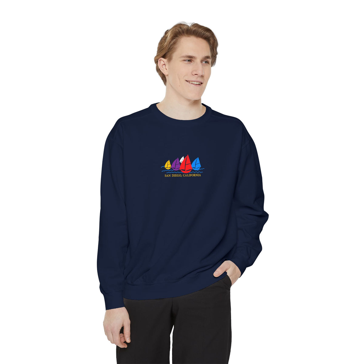 San Diego Sail Boat Comfort Colors Crewneck