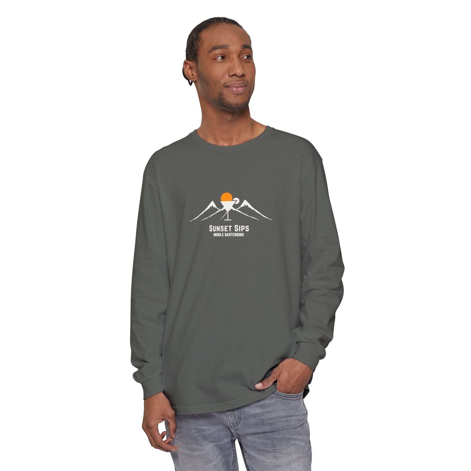 Sunset Sips Mobile Bartending Long Sleeve Tee