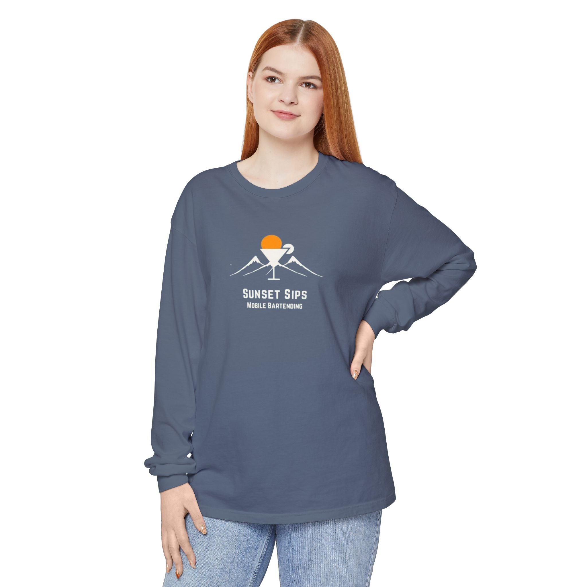 Sunset Sips Mobile Bartending Long Sleeve Tee