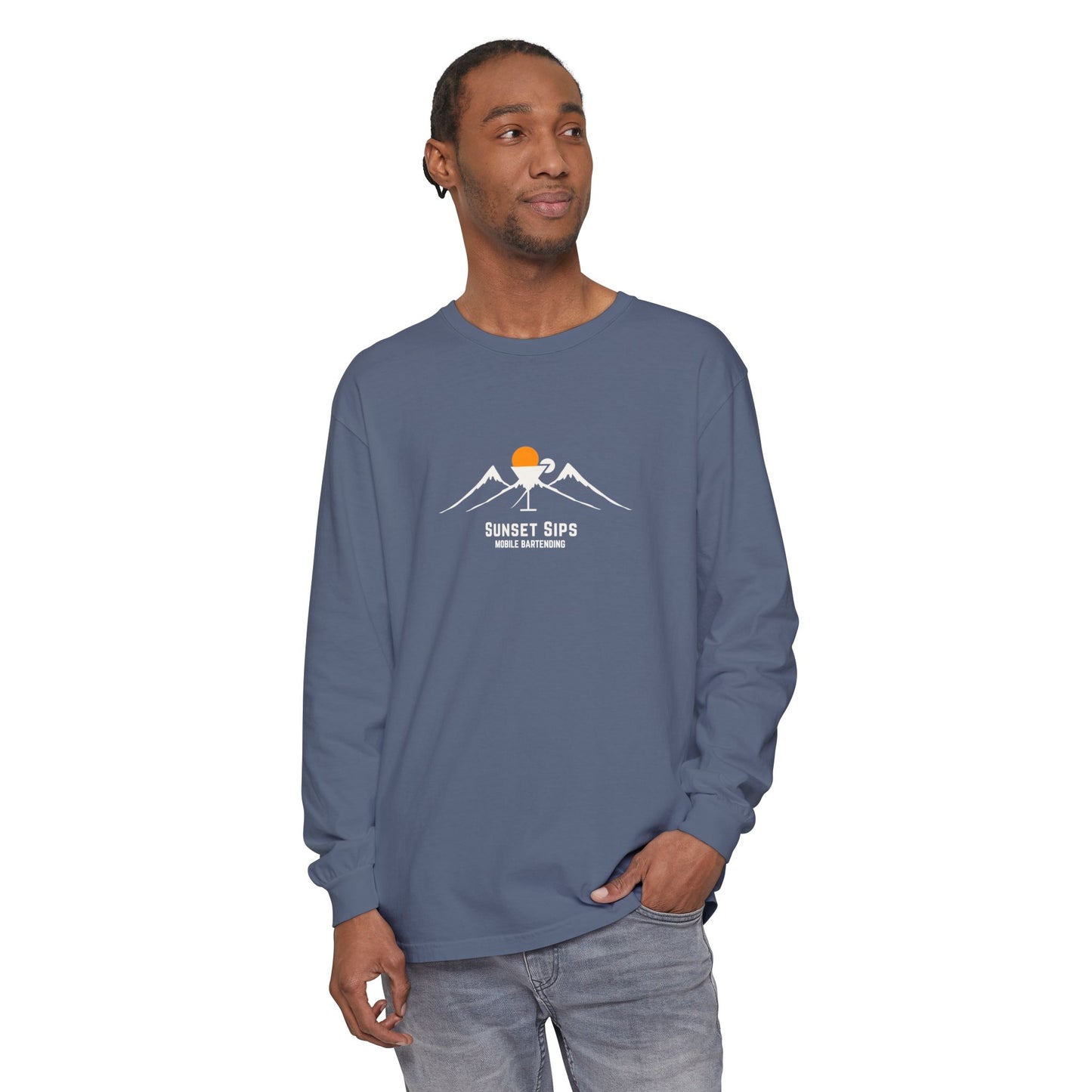Sunset Sips Mobile Bartending Long Sleeve Tee