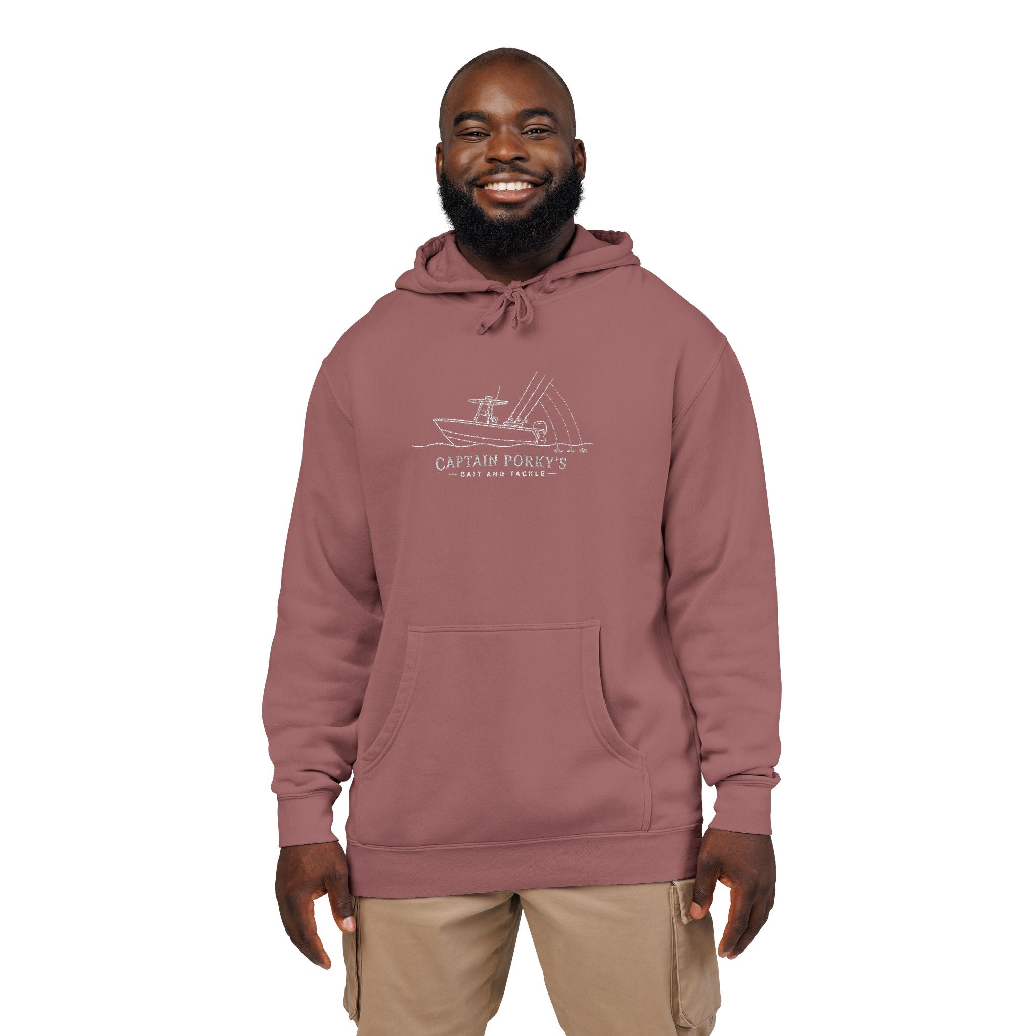 Captain Porky's Bait & Tackle Embroidered Boat Hoodie