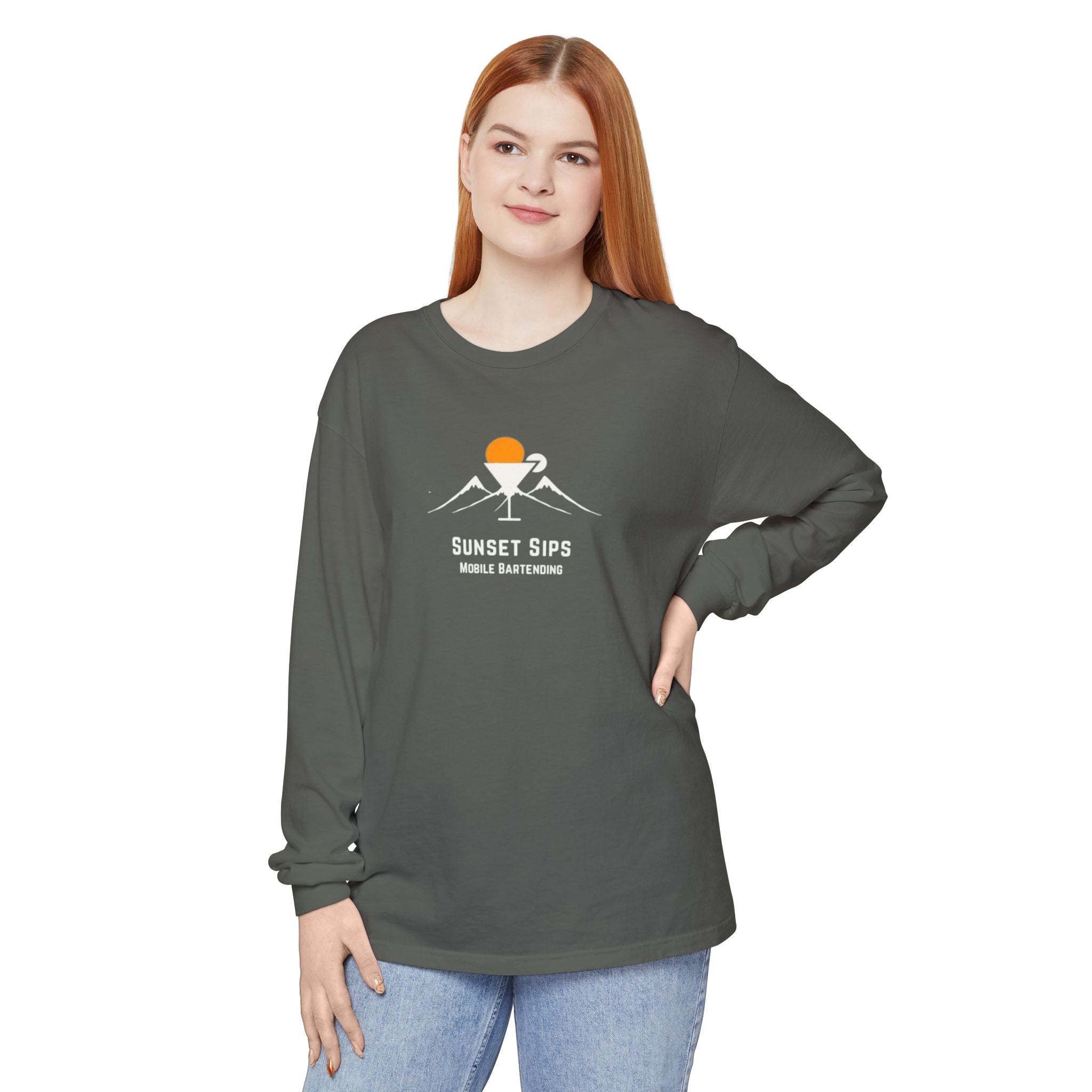 Sunset Sips Mobile Bartending Long Sleeve Tee