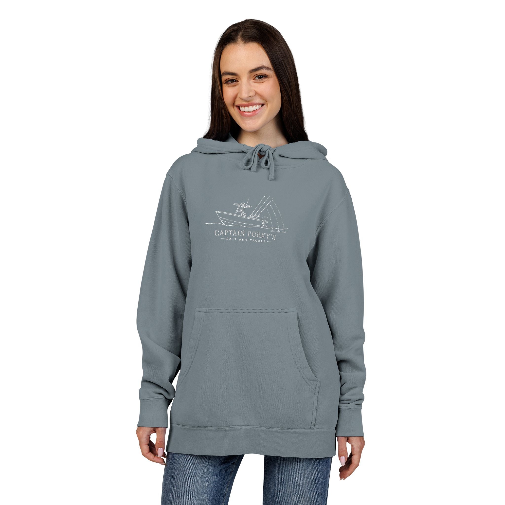 Captain Porky's Bait & Tackle Embroidered Boat Hoodie