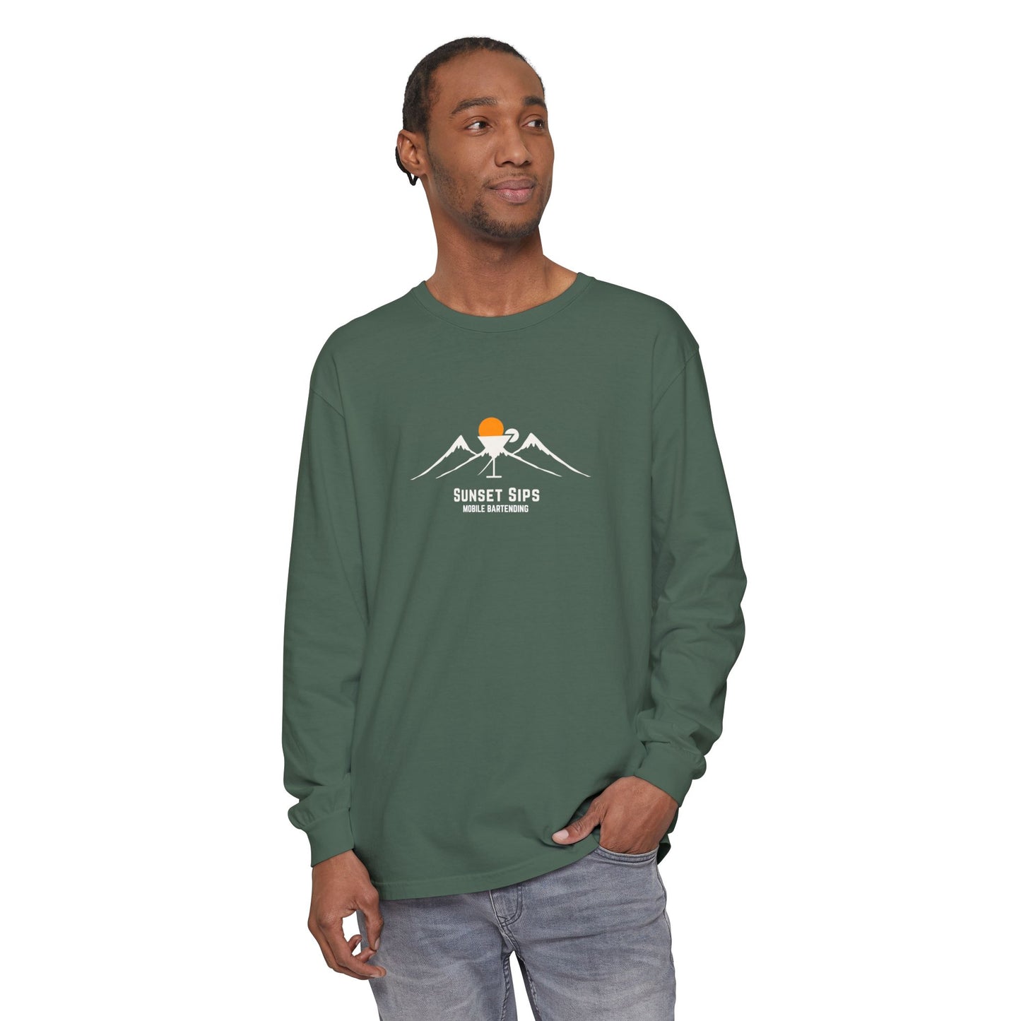 Sunset Sips Mobile Bartending Long Sleeve Tee