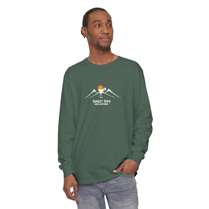 Sunset Sips Mobile Bartending Long Sleeve Tee