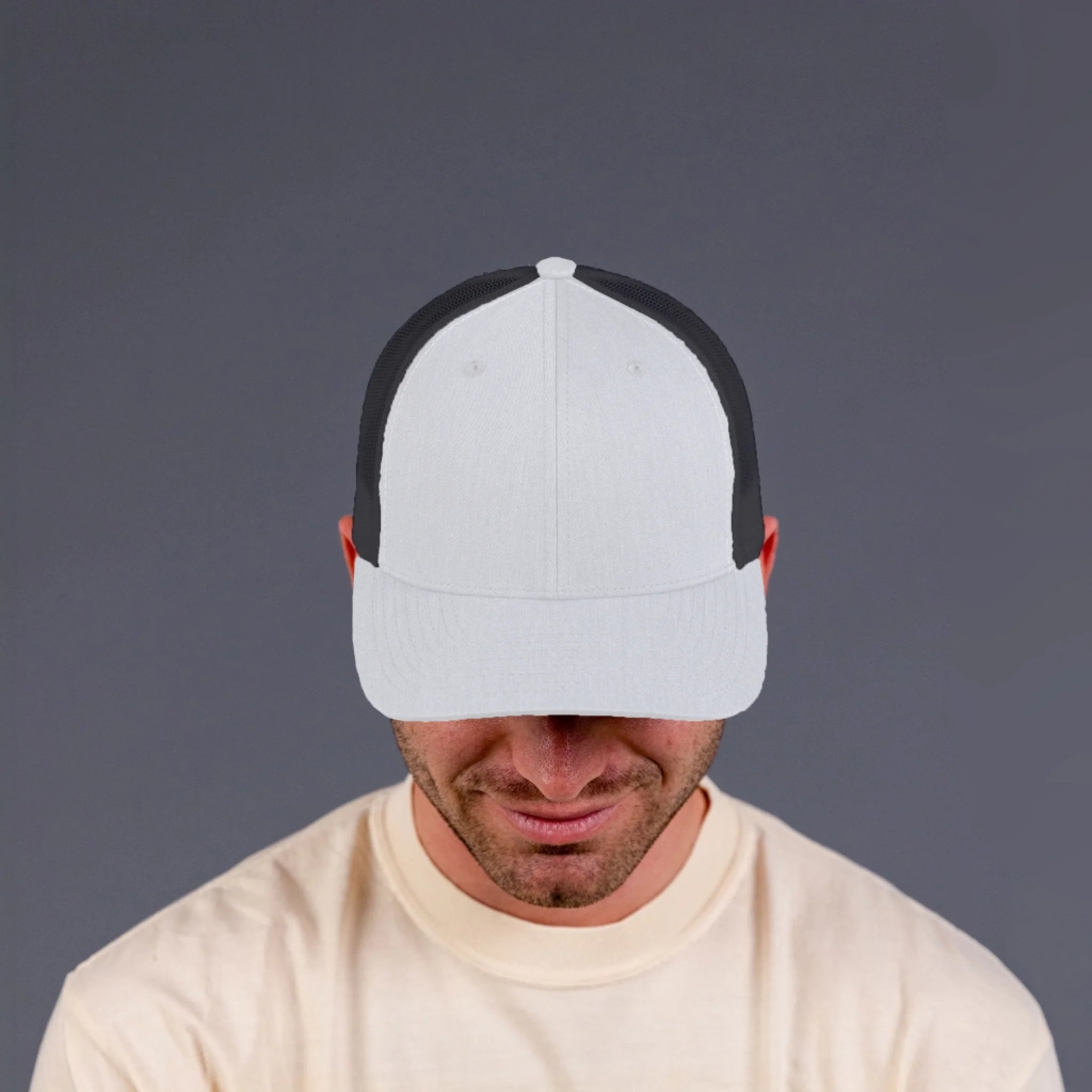 Snapback Trucker Hat Black Mesh - black--front-8 1