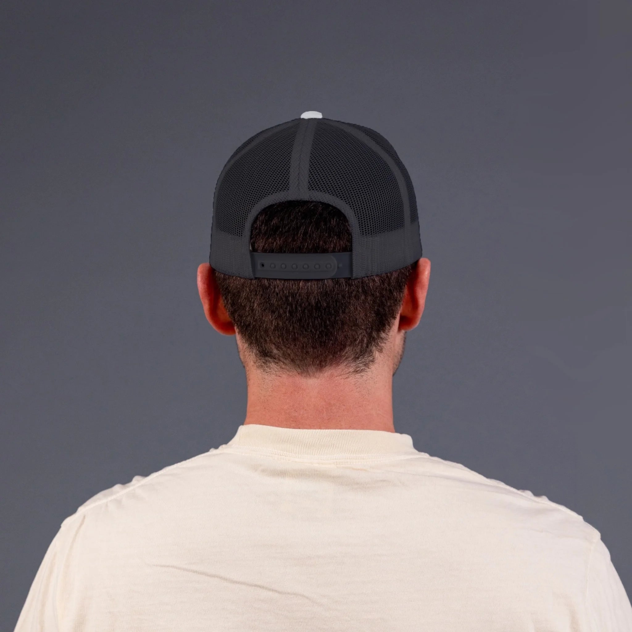 Snapback Trucker Hat Black Mesh - black--back-2 1