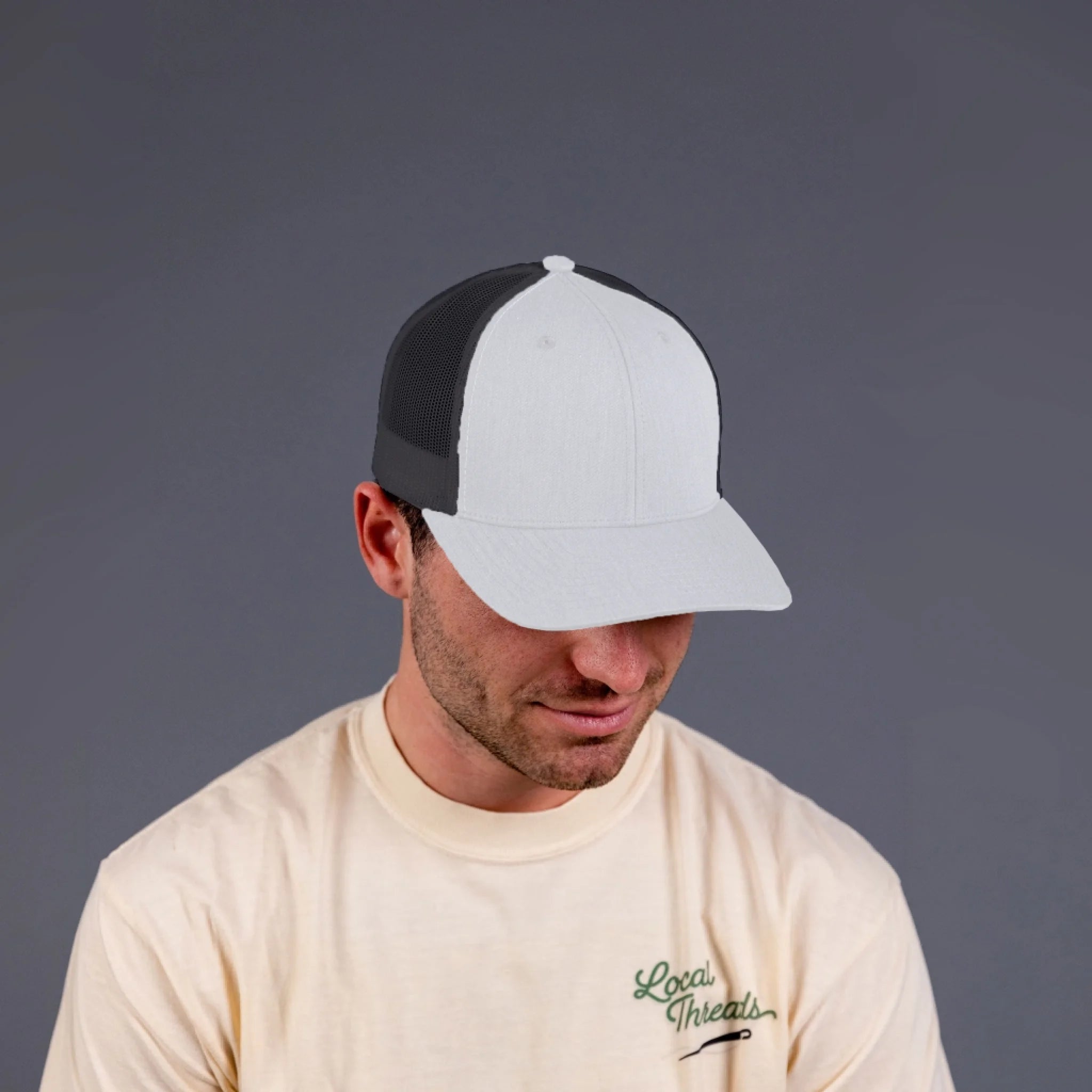 Snapback Trucker Hat Black Mesh - black--front-7 1