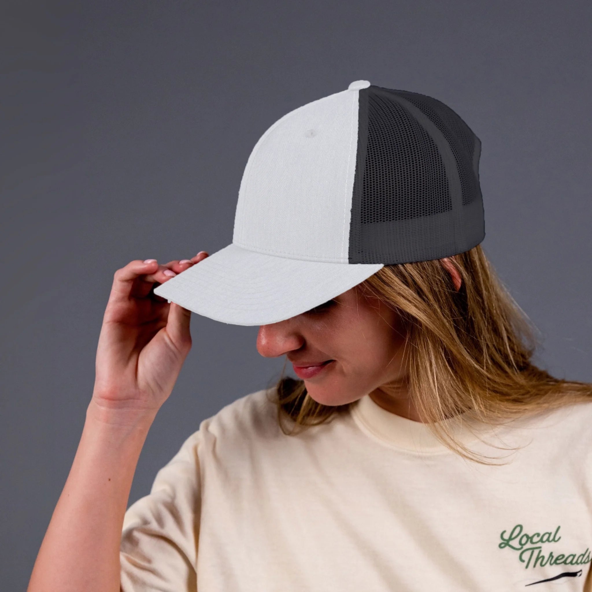 Snapback Trucker Hat Black Mesh - black--front-3 1