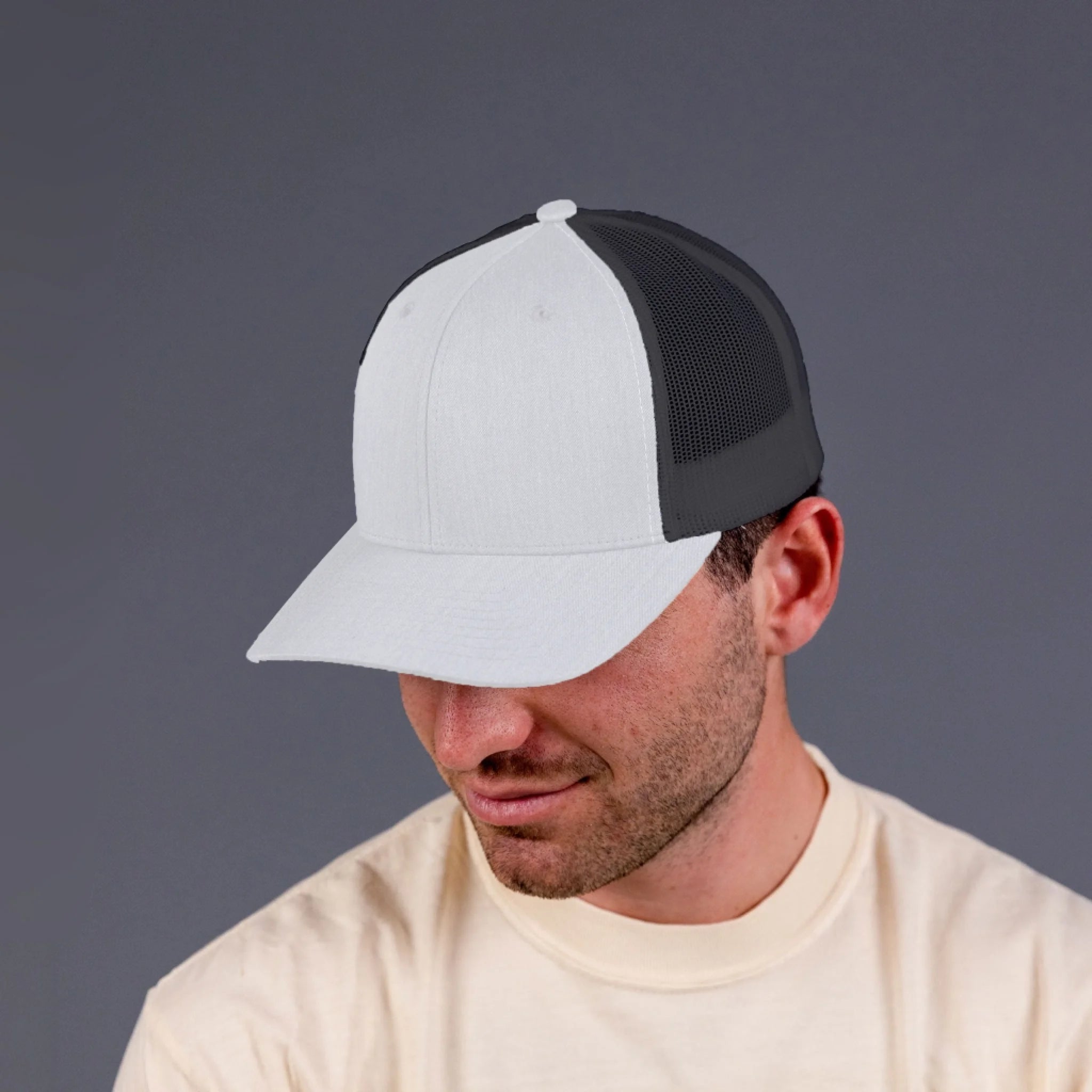 Snapback Trucker Hat Black Mesh - black--front-6 1