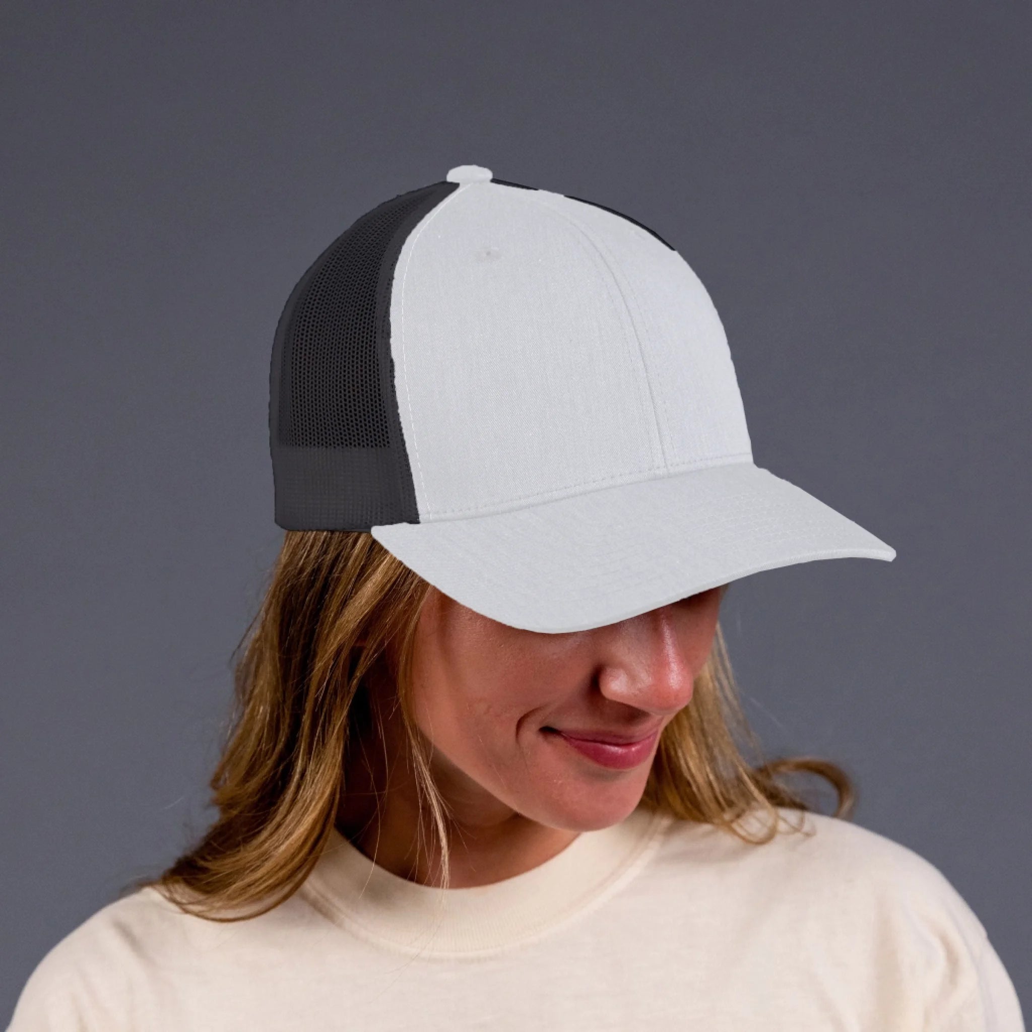 Snapback Trucker Hat Black Mesh - black--front-4 1