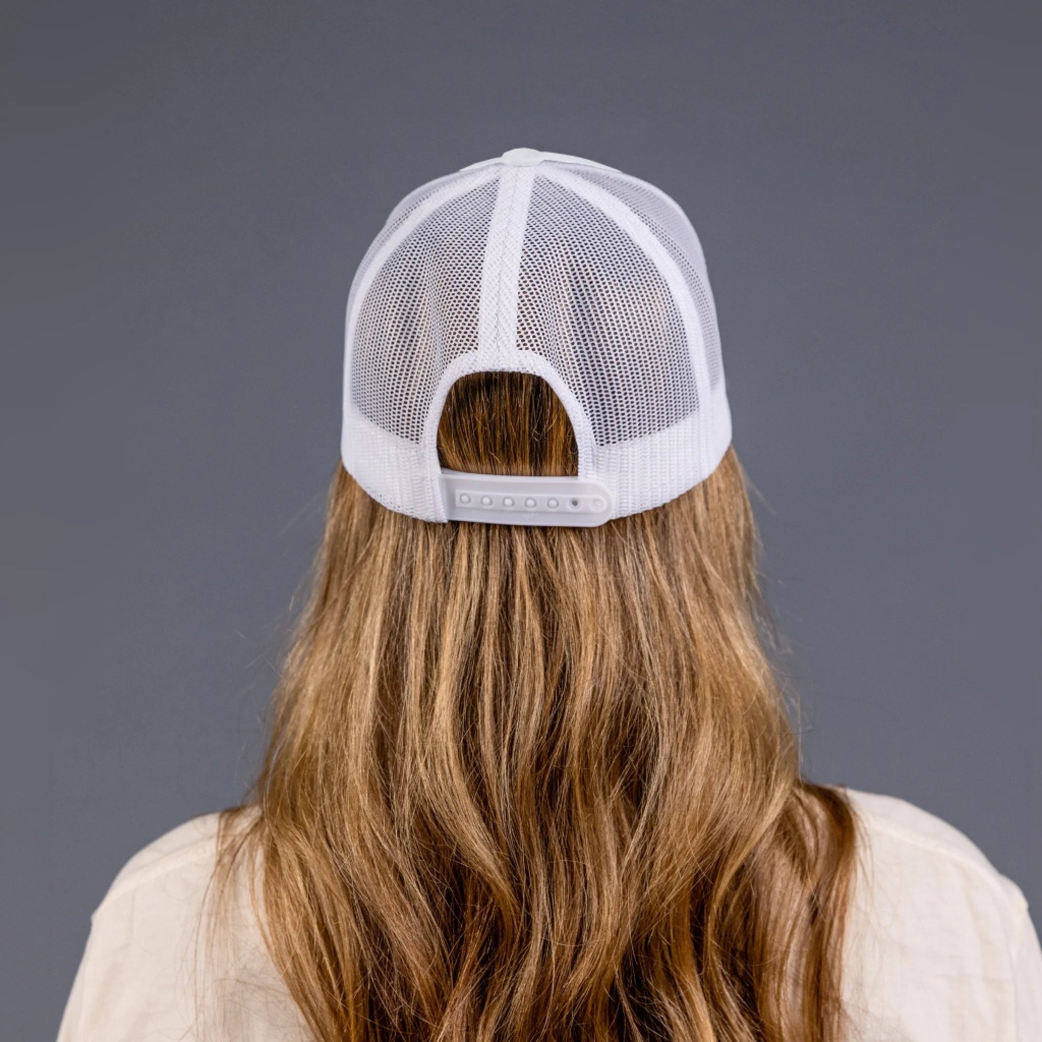 Snapback Trucker Hat White Mesh - P-B-1 1