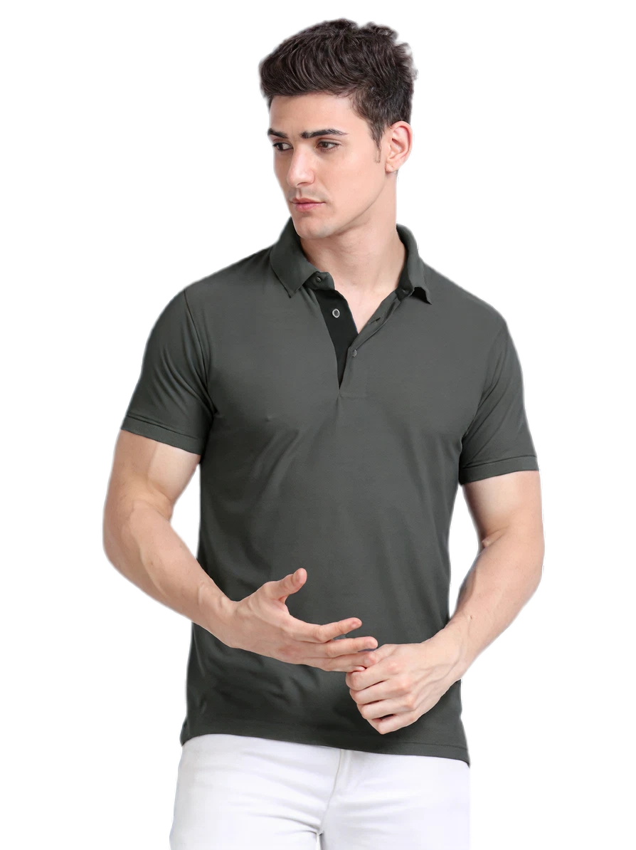 AeroPiq Classic Polo T-Shirt – Charcoal Tailored Fit with Premium Cotton Test