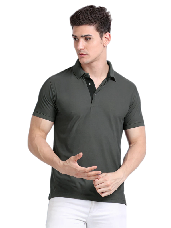 AeroPiq Classic Polo T-Shirt – Charcoal Tailored Fit with Premium Cotton Test
